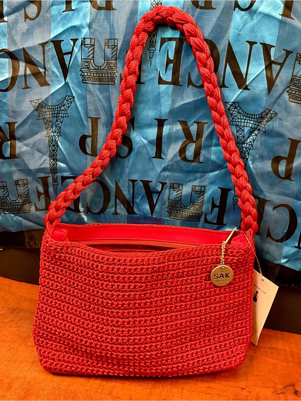 The Sak Red Braided Shoulder Bag